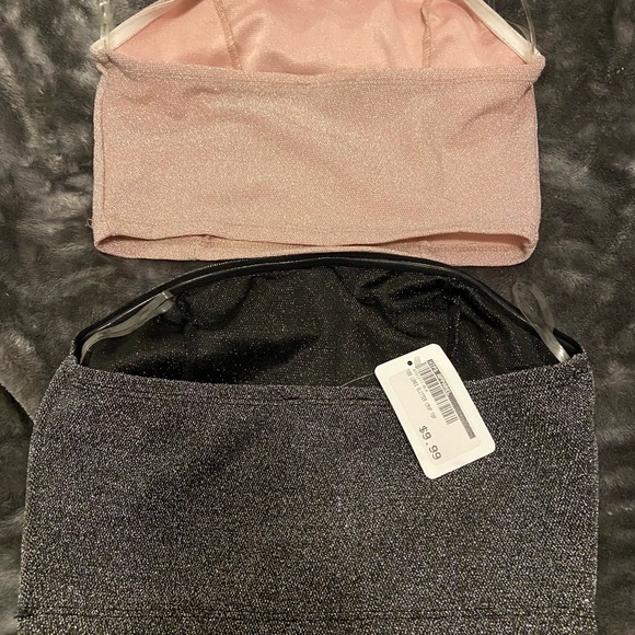 2 for $9 Shimmer Tube Tops - Black/Pink - Picture 2 of 2